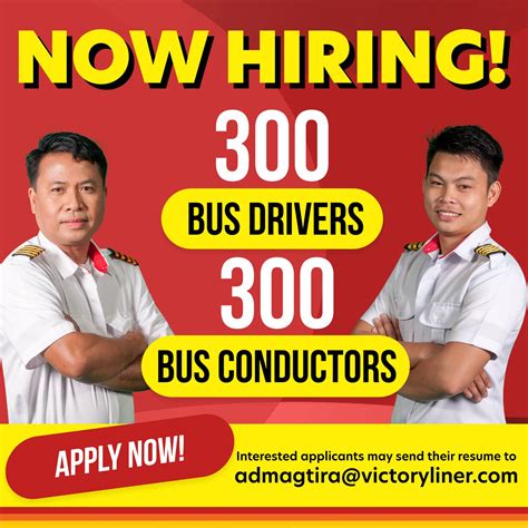 victory liner hiring bus driver|Victory Liner Salary & Benefits reviews: Bus Driver .